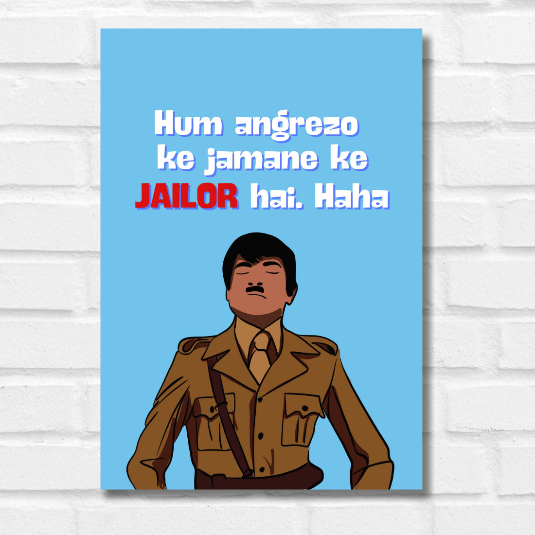 SHOLAY MOVIE QUOTE POSTER SHOLAY JAILOR POSTER FUNNY QUOTE POSTER