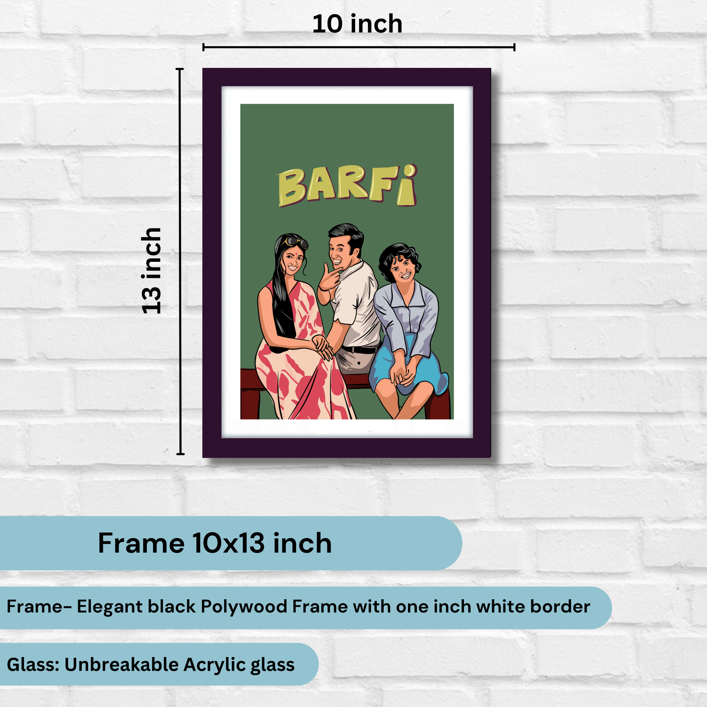 Barfi Movie Ranbir Kapoor Artwork Bollywood | Poster | Frame | Canvas