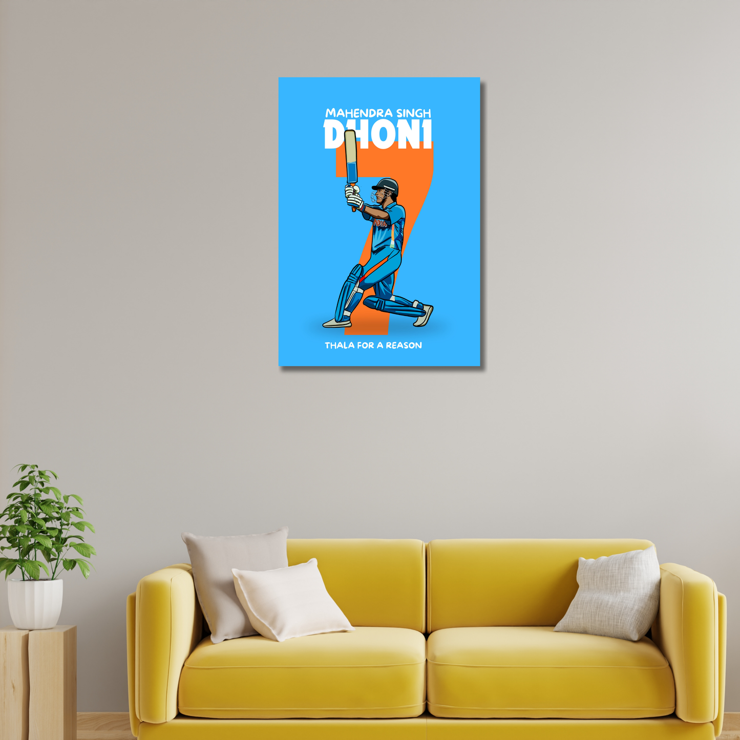 M. S. Dhoni Thala Artwork Cricket| Poster | Frame | Canvas