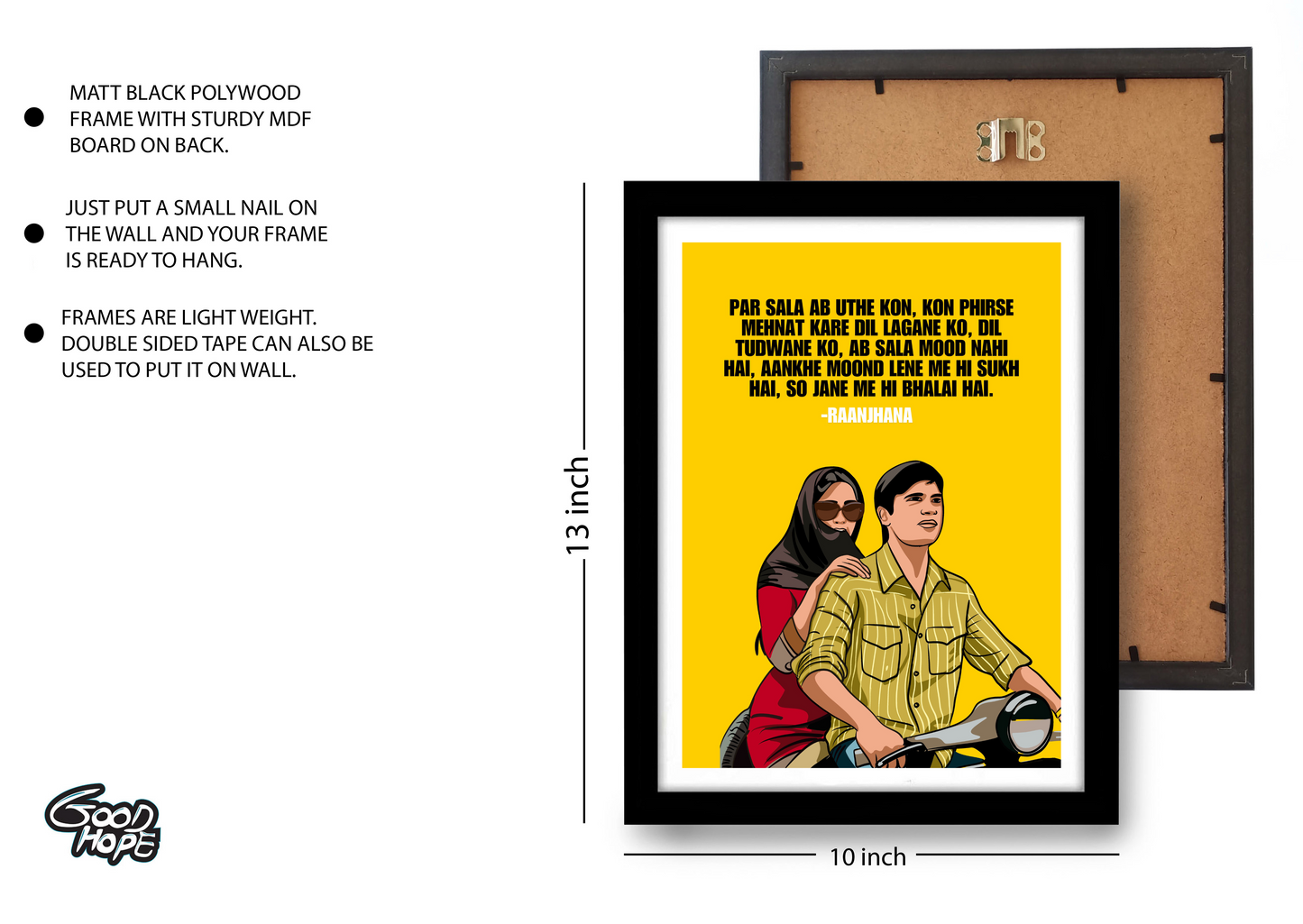 Raanjhana Movie Dhanush Artwork Bollywood | Poster | Frame | Canvas