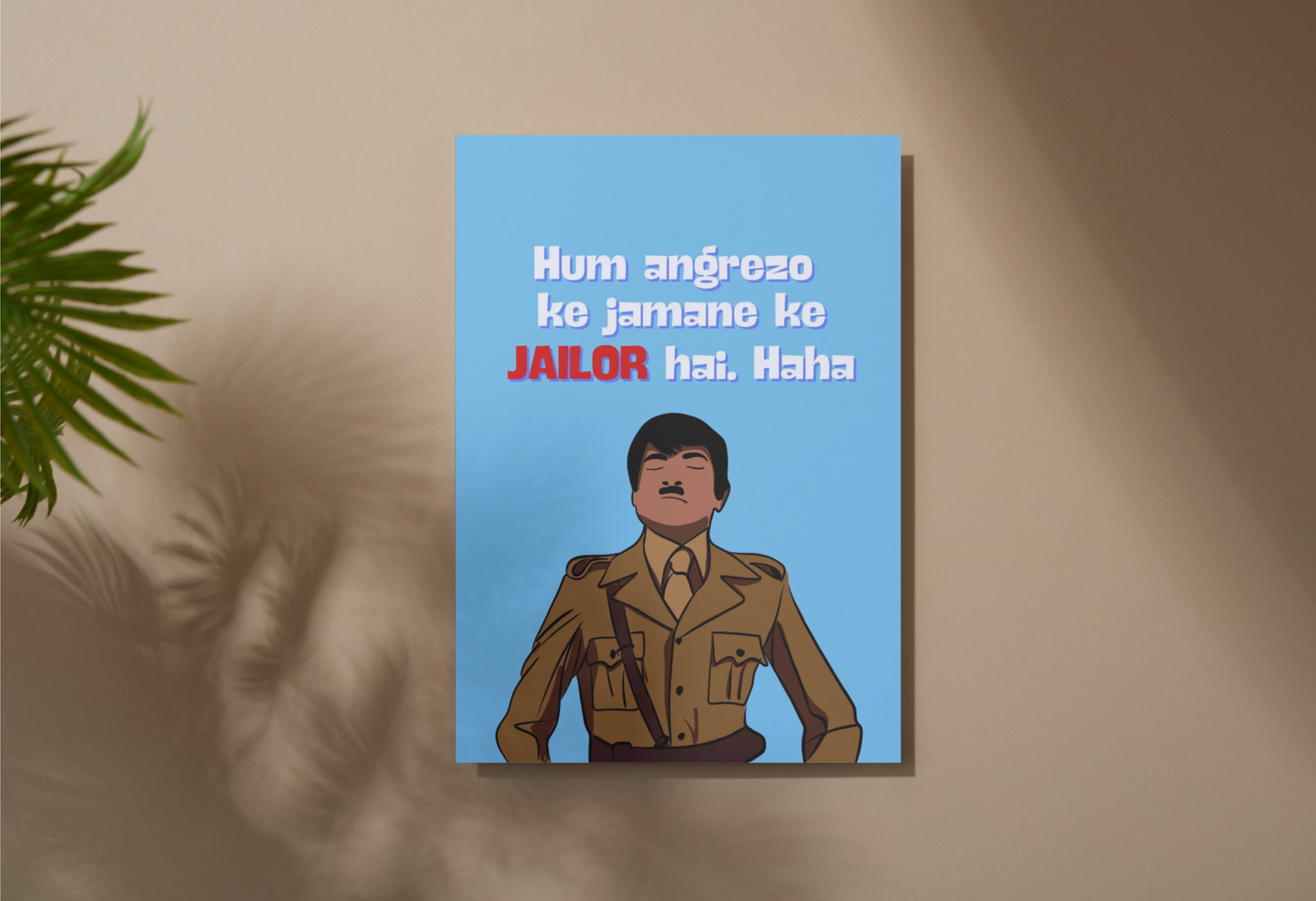 sholay Movie Jailor Funny Artwork Bollywood | Poster | Frame | Canvas