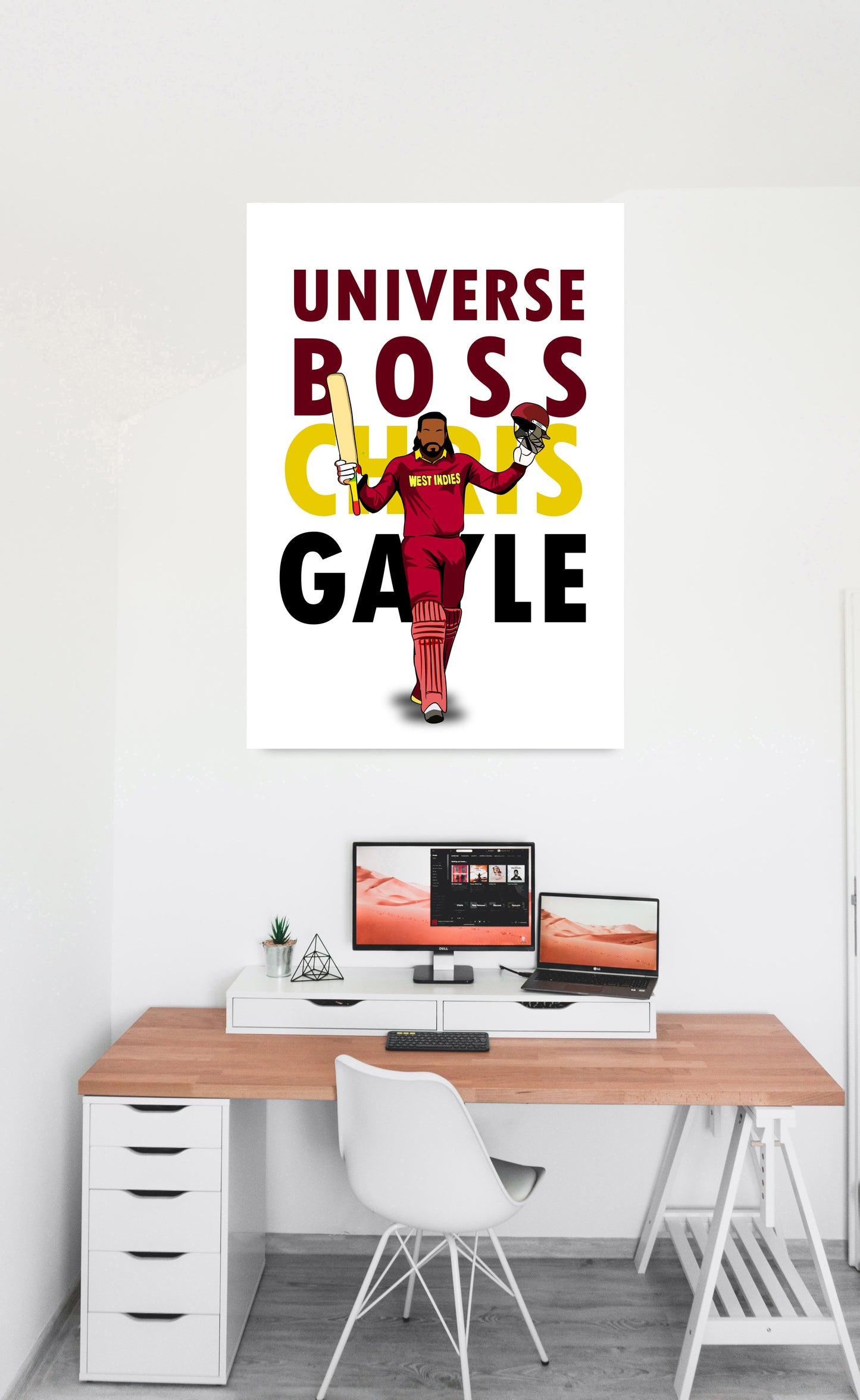 Chris Gayl West Indies Cricket Player Artwork Cricket | Poster | Frame | Canvas