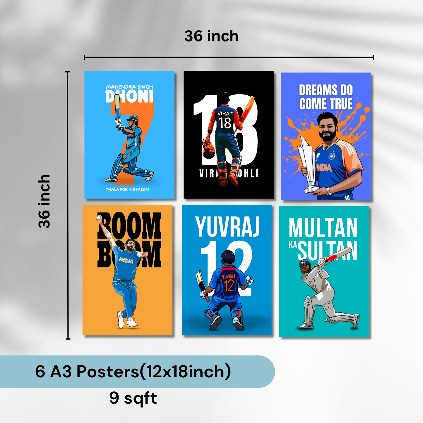 Cricket Legend'S (Set Of 6) Artwork Cricket | Poster | Frame | Canvas