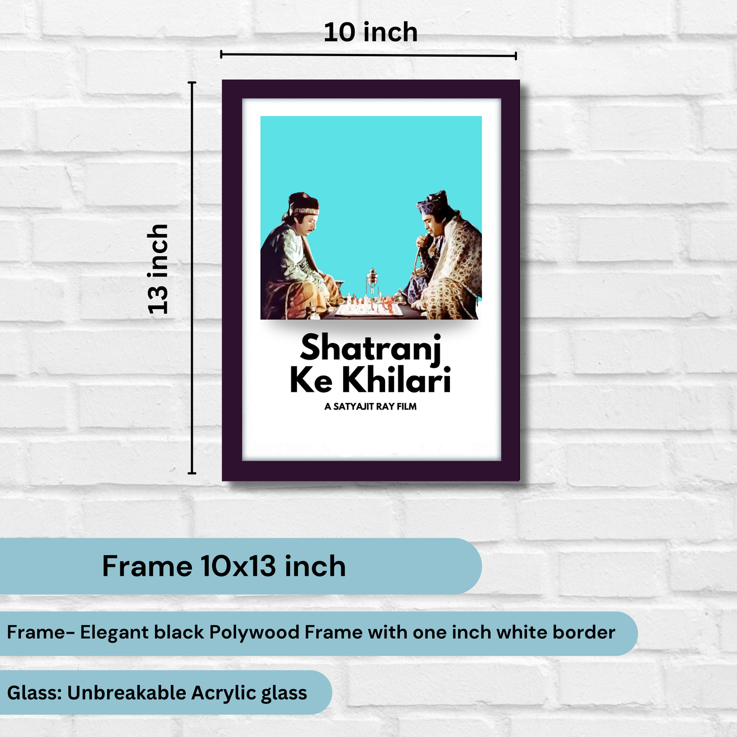 Shatranj Ke Khilari Satyajit Roy's Movies Artwork Bollywood | Poster | Frame | Canvas