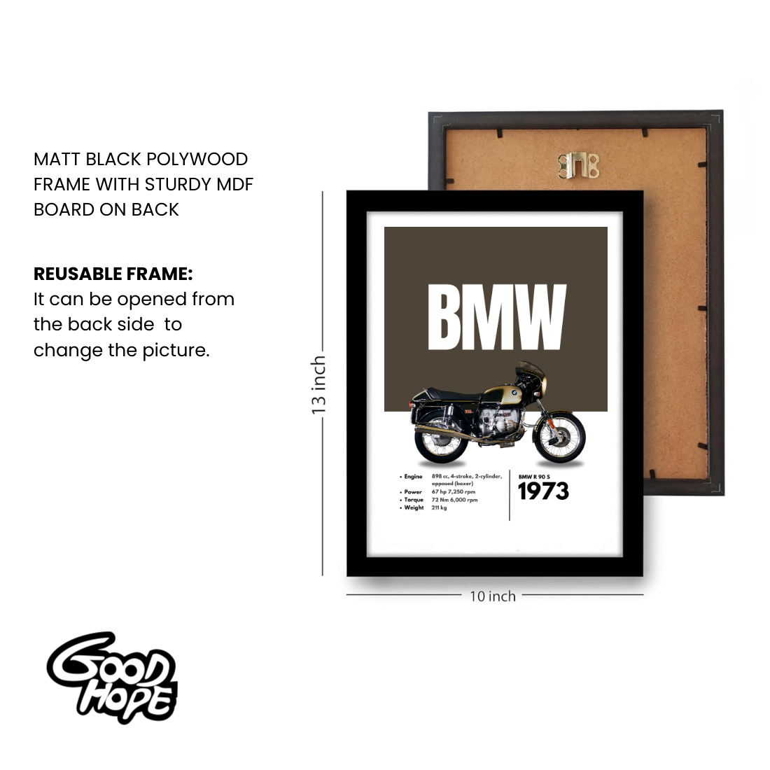 BMW r 90 s Superbikes Bikes Artwork Poster| Frame |Canvas | Vintage | Classic | Sports
