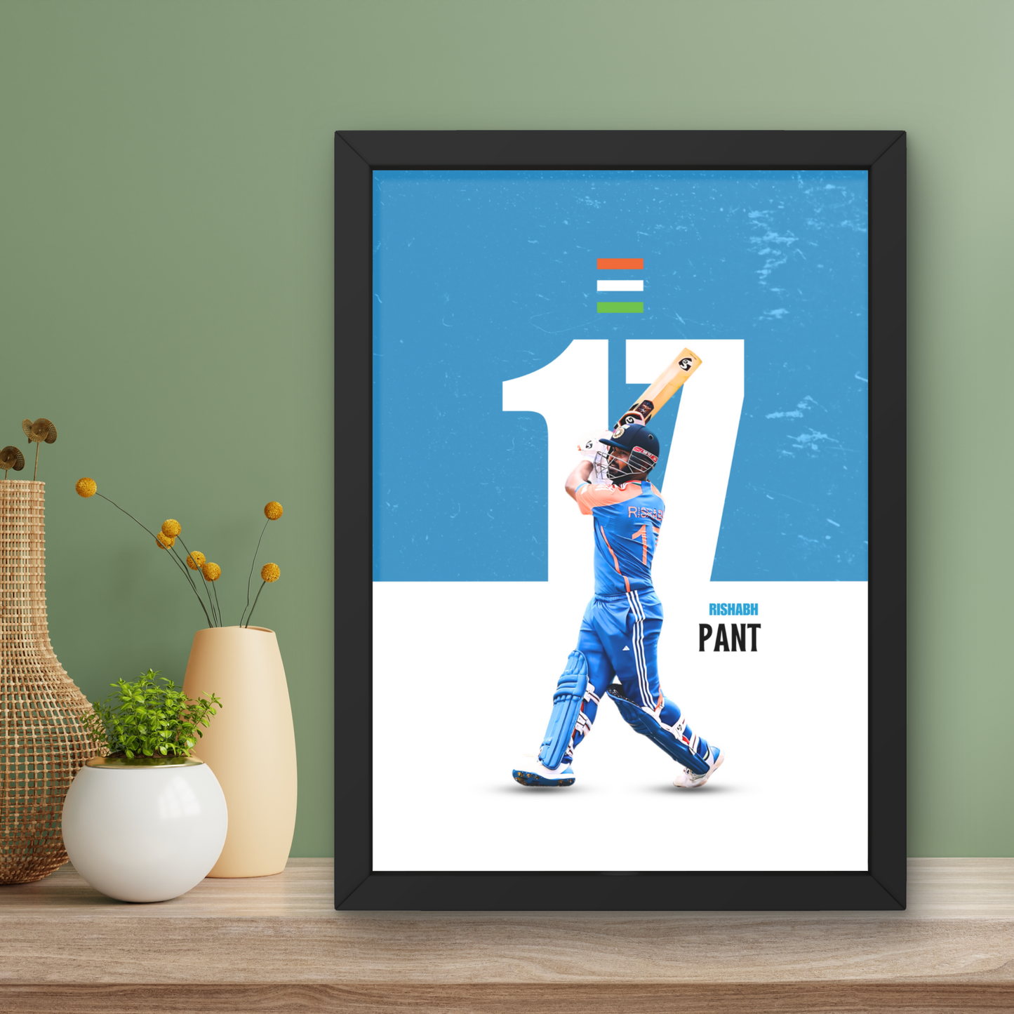 Rishabh Pant Cricket Artwork Cricket | Poster | Frame | Canvas