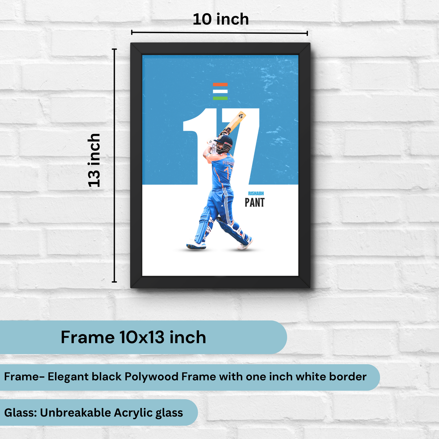 Rishabh Pant Cricket Artwork Cricket | Poster | Frame | Canvas