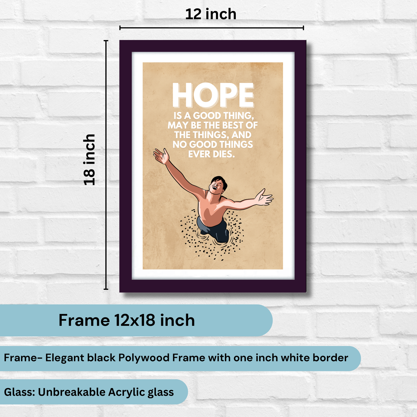 Shawshank Redemption Movie Artwork hollywood | Poster | Frame | Canvas