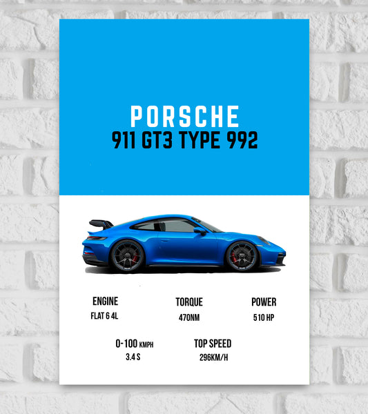 Porsche 911 GT3 Supercar Art work