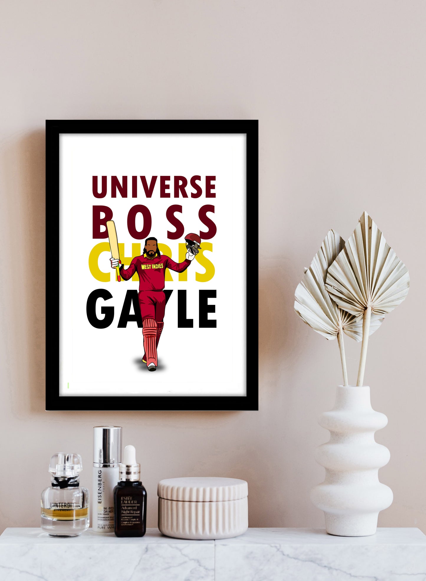 Chris Gayl West Indies Cricket Player Artwork Cricket | Poster | Frame | Canvas