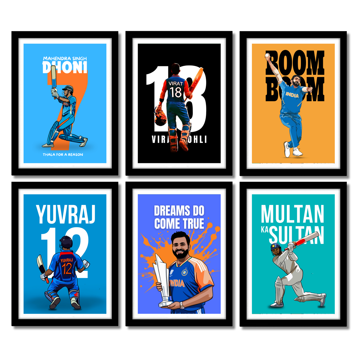 Cricket Legend'S (Set Of 6) Artwork Cricket | Poster | Frame | Canvas