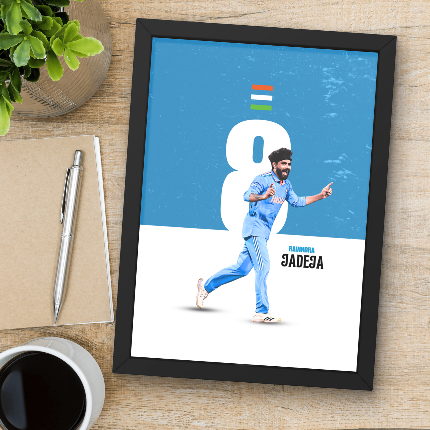 Sir Jadeja Artwork Cricket| Poster | Frame | Canvas