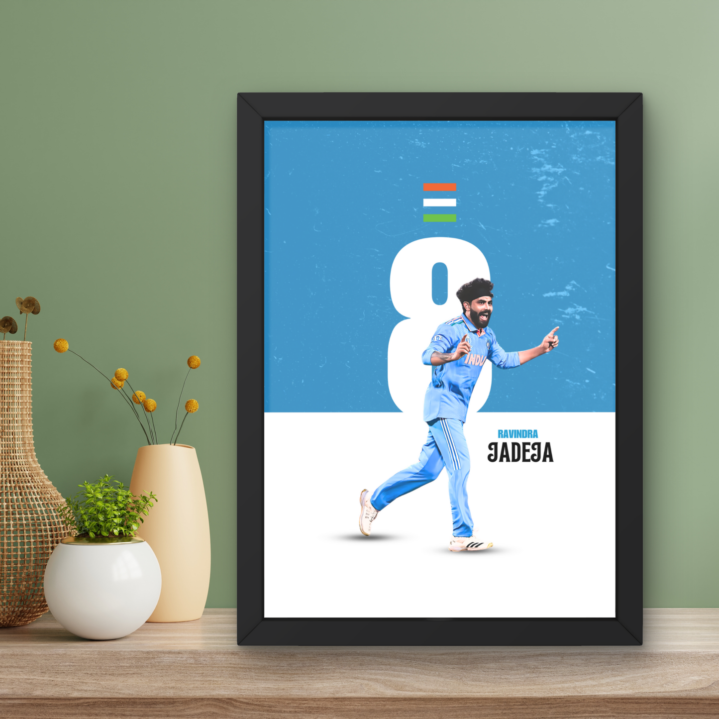 Sir Jadeja Artwork Cricket| Poster | Frame | Canvas