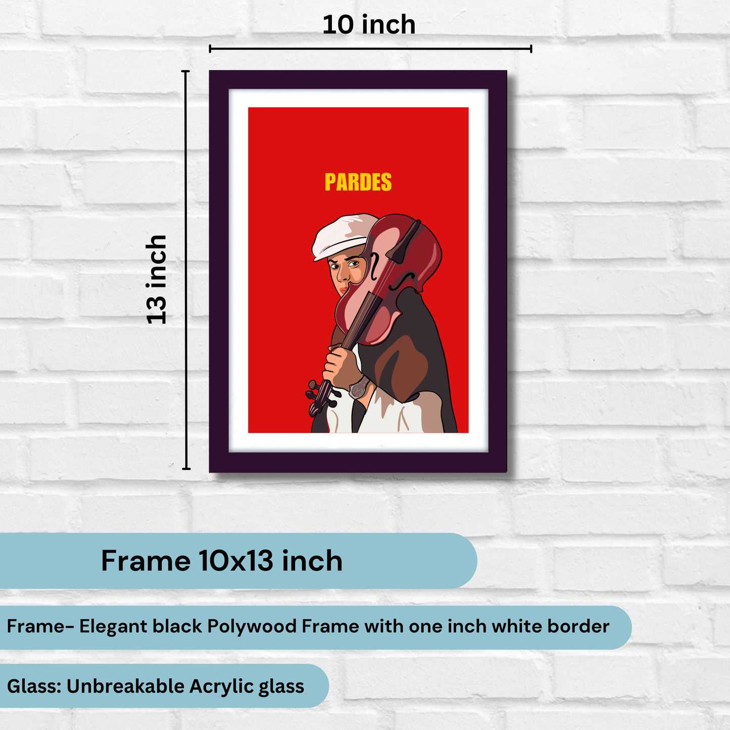 Pardes Movie Shahrukh Khan Artwork Bollywood | Poster | Frame | Canvas