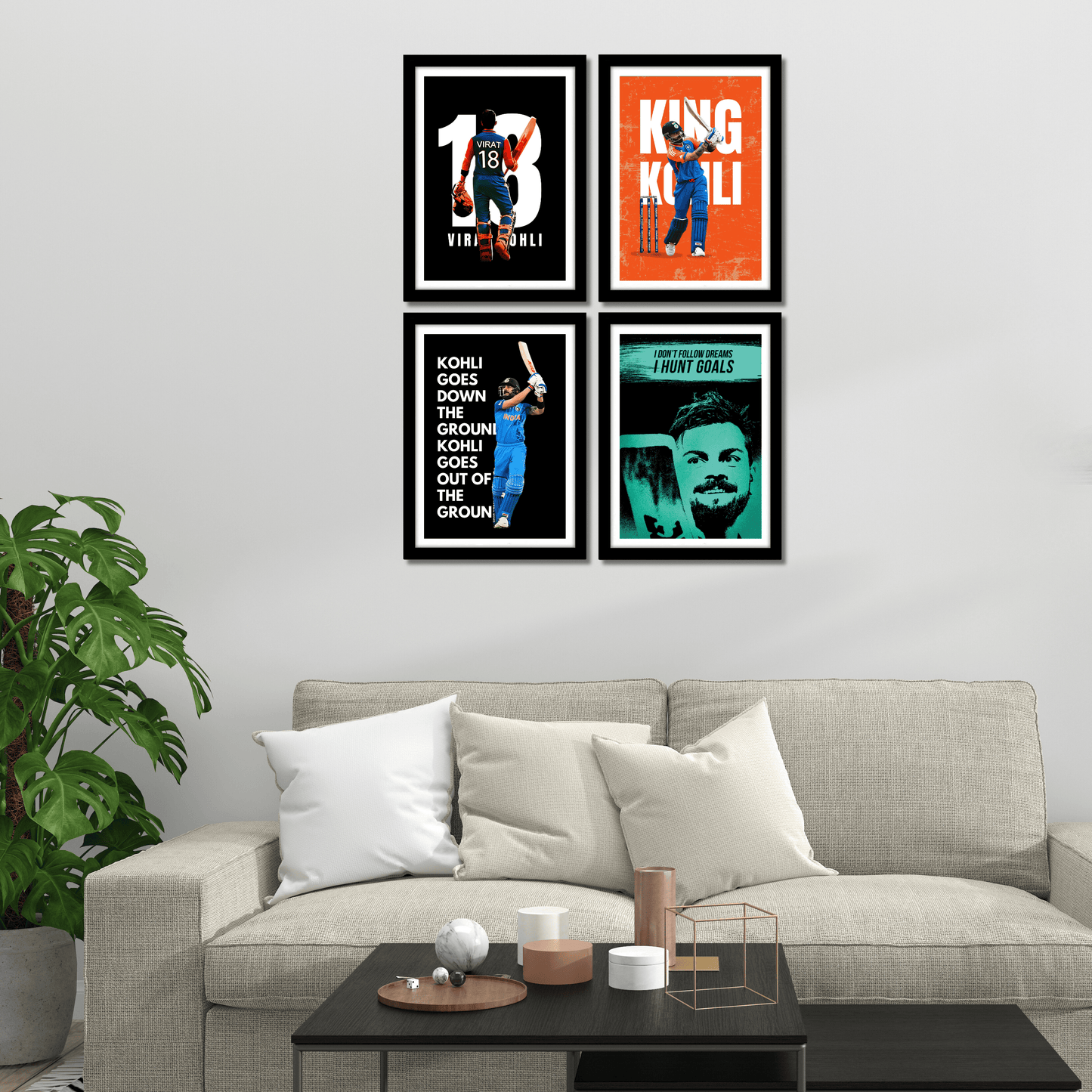Virat Kohli(Set Of 4) Artwork Cricket | Poster | Frame | Canvas