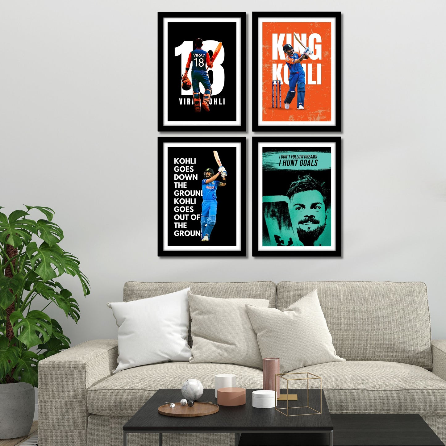 Virat Kohli(Set Of 4) Artwork Cricket | Poster | Frame | Canvas