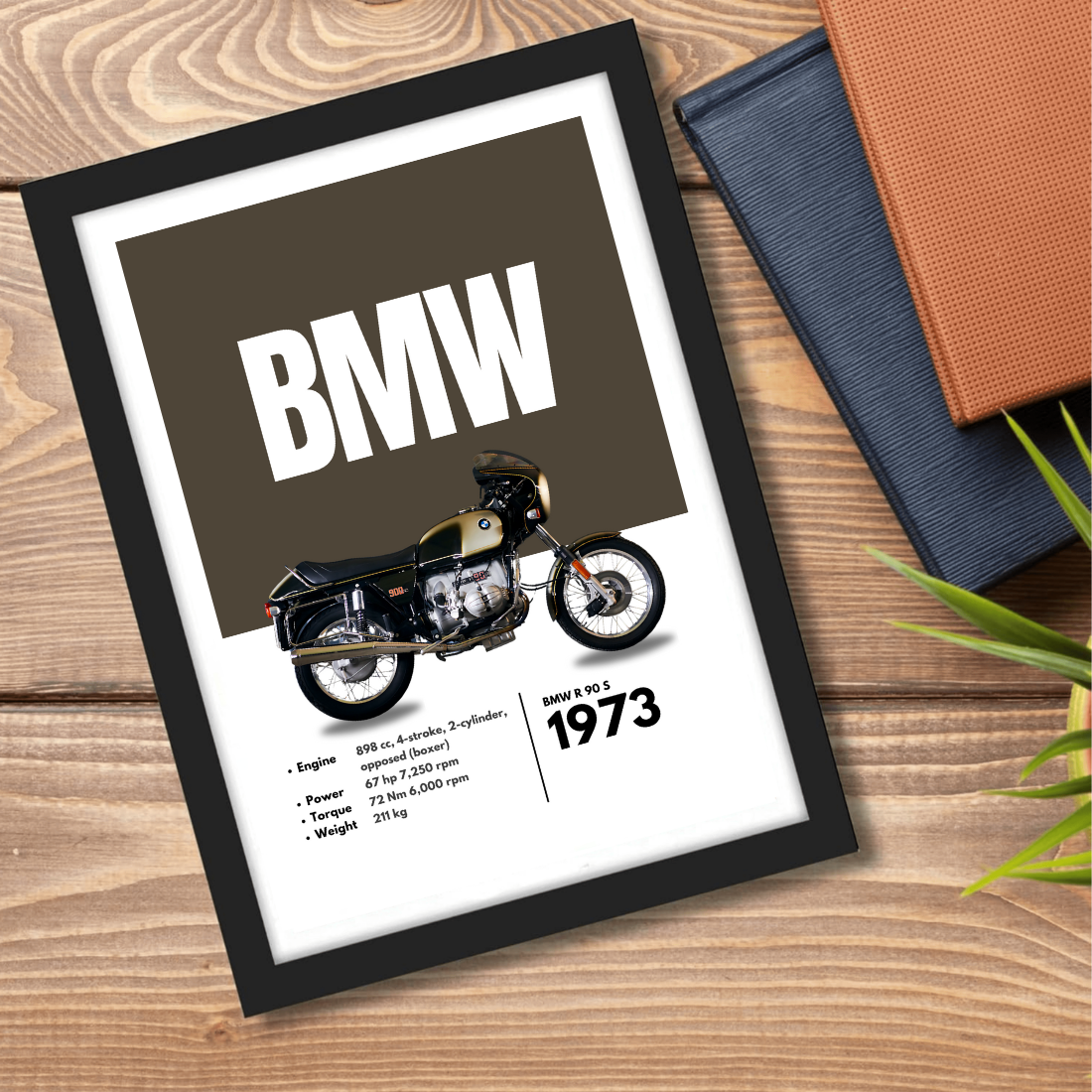 BMW r 90 s Superbikes Bikes Artwork Poster| Frame |Canvas | Vintage | Classic | Sports