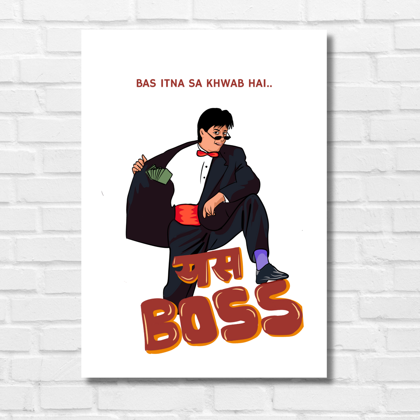 Yes Boss Movie Shahrukh Khan Artwork Bollywood | Poster | Frame | Canvas