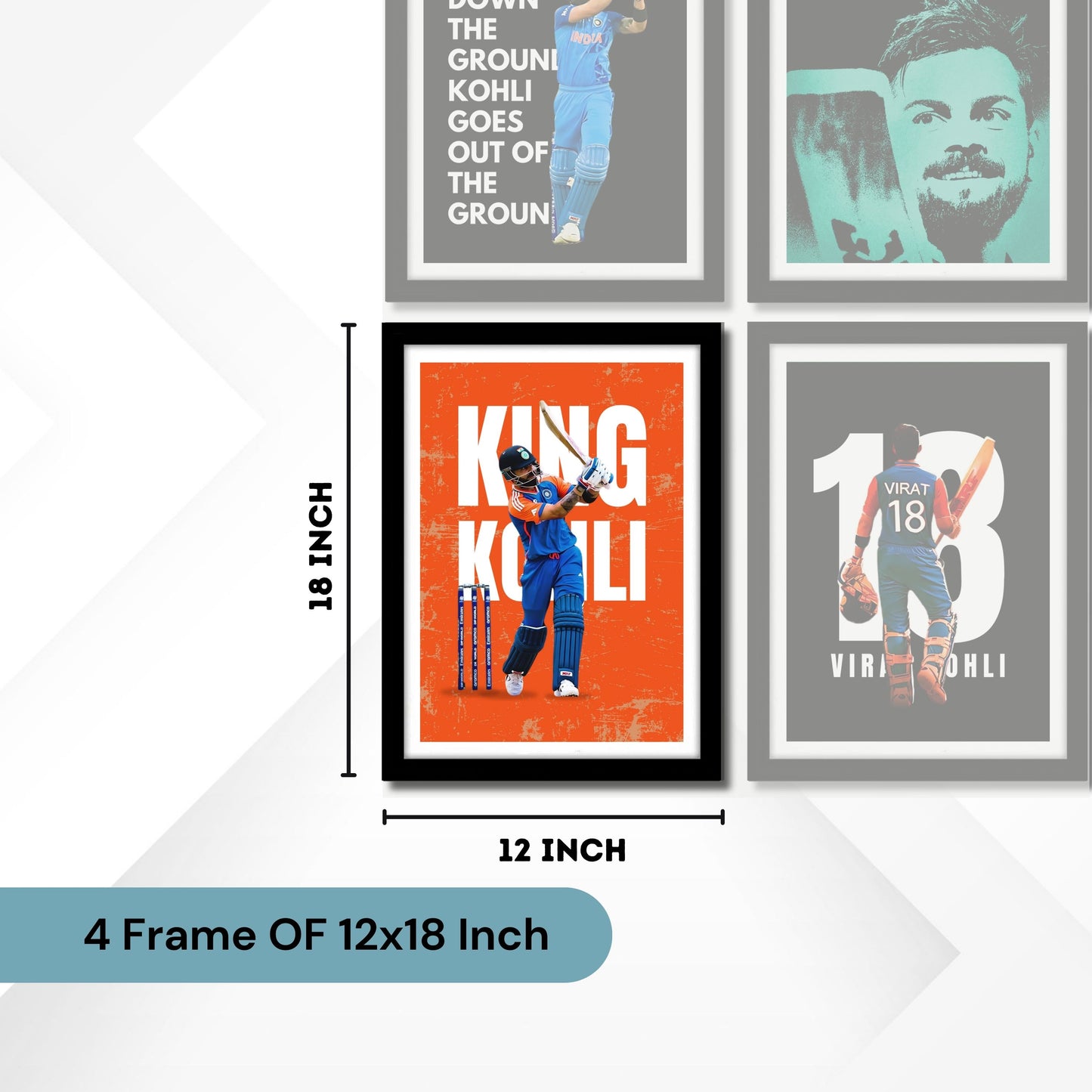 Virat Kohli(Set Of 4) Artwork Cricket | Poster | Frame | Canvas