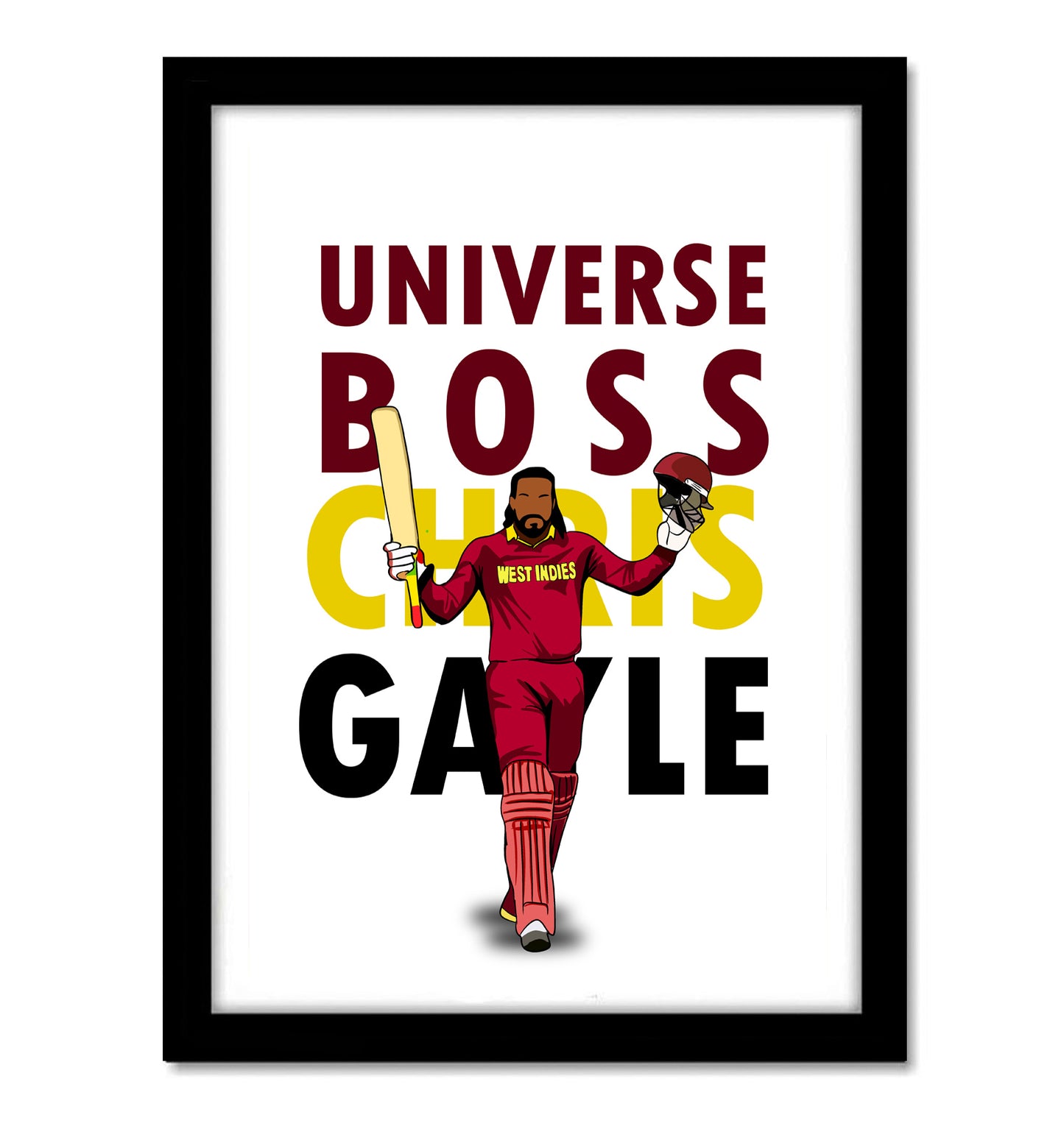Chris Gayl West Indies Cricket Player Artwork Cricket | Poster | Frame | Canvas