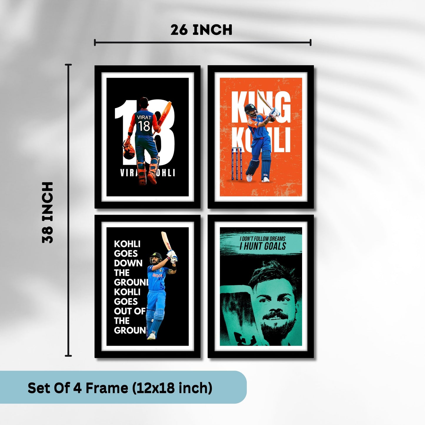Virat Kohli(Set Of 4) Artwork Cricket | Poster | Frame | Canvas