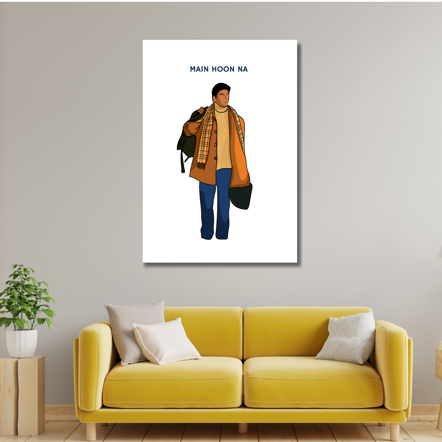 Main Hoon Na Movie Shahrukh Khan Artwork Bollywood | Poster | Frame | Canvas