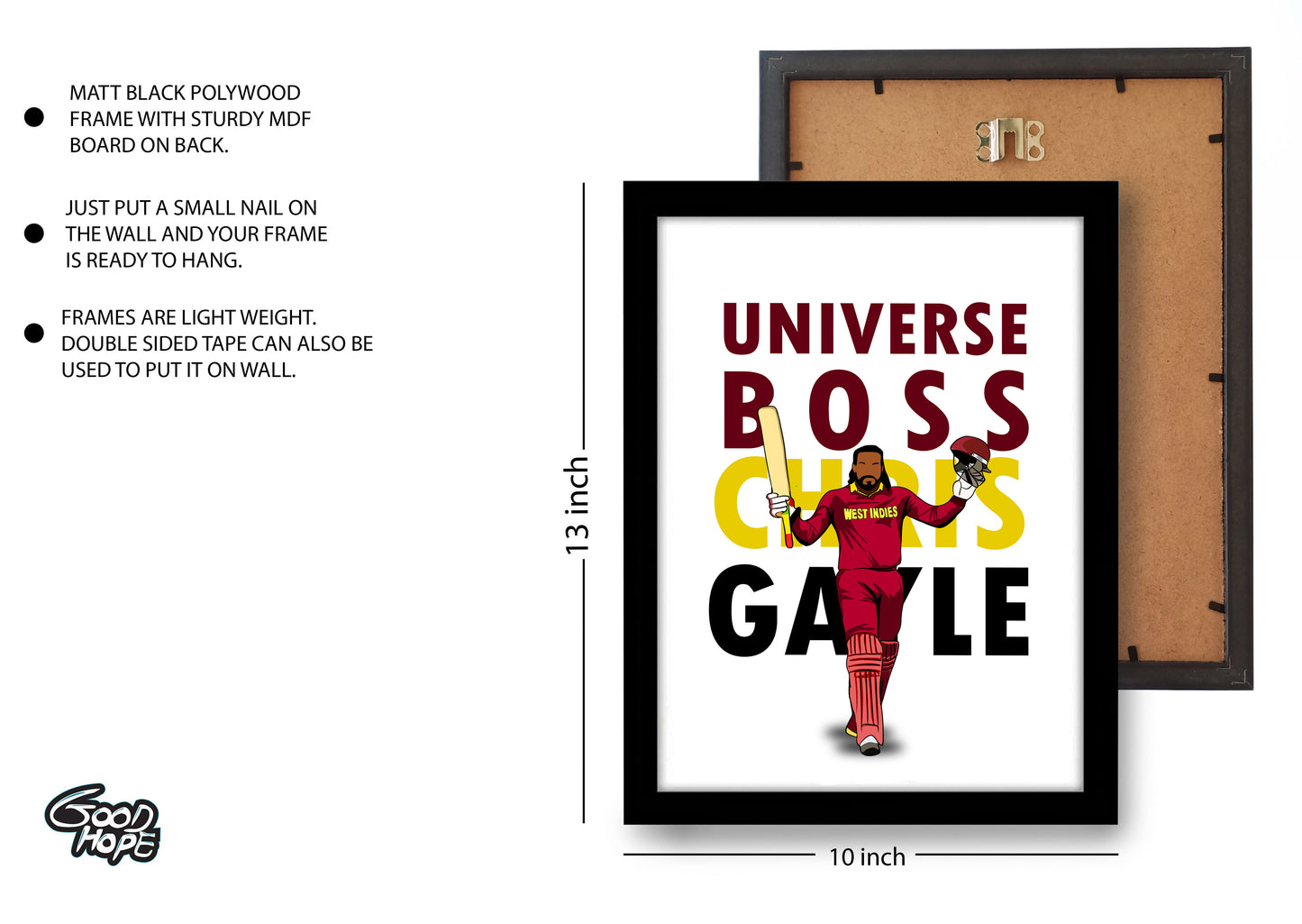 Chris Gayl West Indies Cricket Player Artwork Cricket | Poster | Frame | Canvas