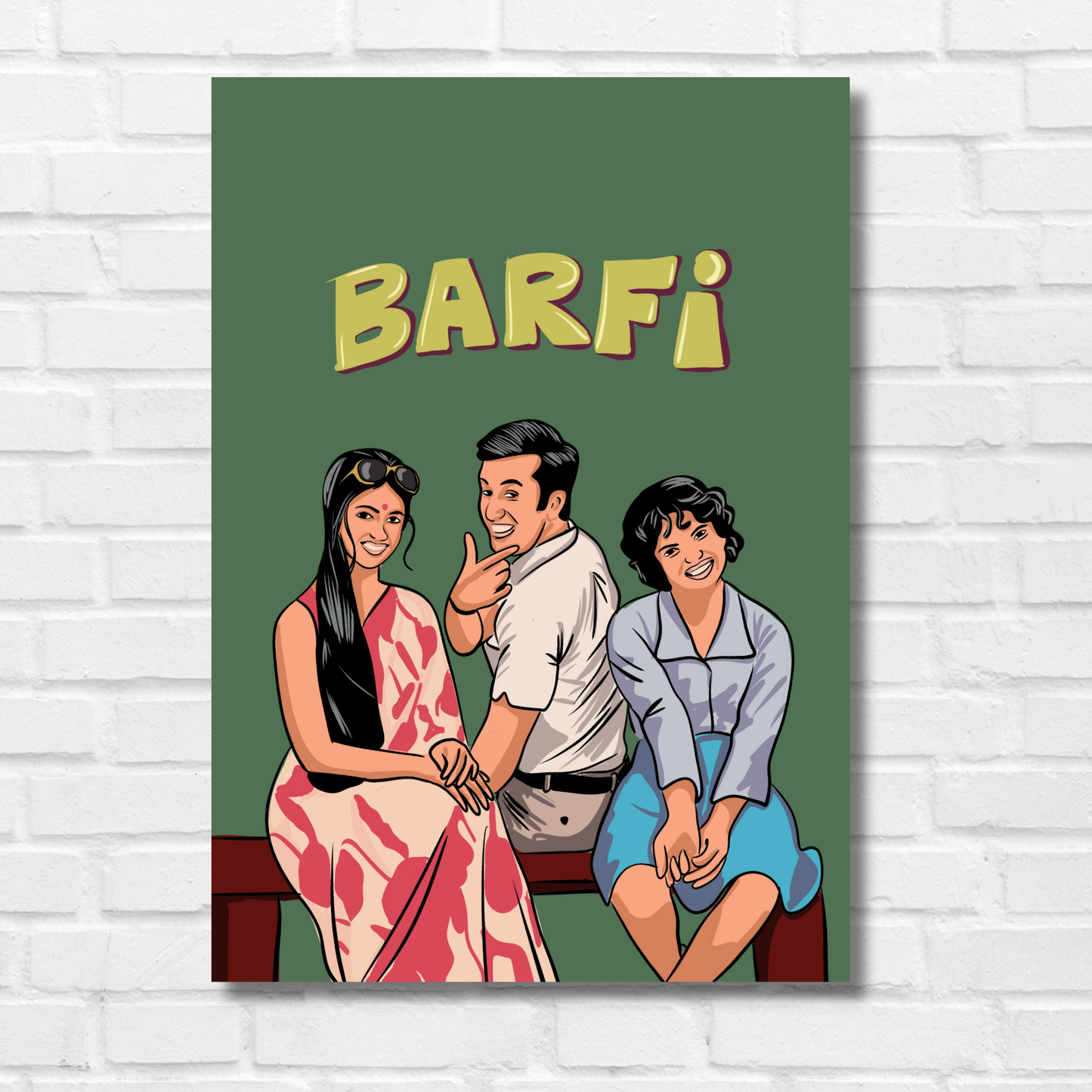 Barfi Movie Ranbir Kapoor Artwork Bollywood | Poster | Frame | Canvas