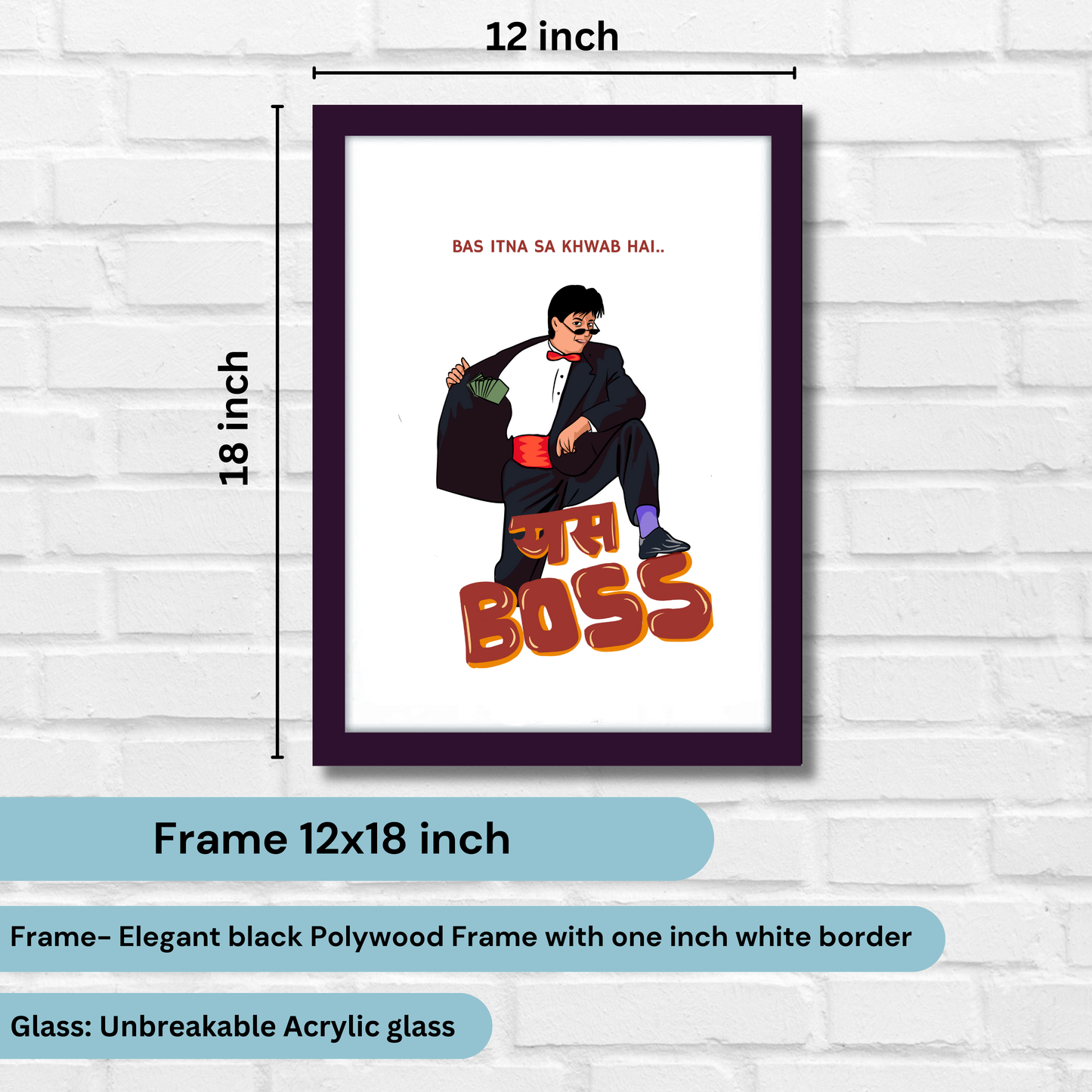 Yes Boss Movie Shahrukh Khan Artwork Bollywood | Poster | Frame | Canvas