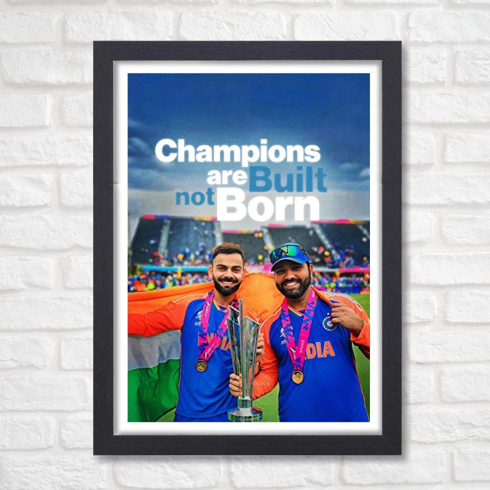 Cricketer Rohit Sharma Virat kohli Poster Cricket Players Motivational Poster, Players Photo posters For wall decor, room decoration home bedroom living room Hostel Photos Frame | Frames | Framed Photo