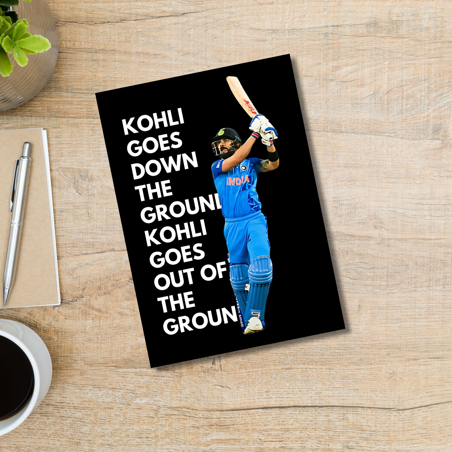 Cricketer Virat Kohli Poster Cricket Players Motivational Player King Kohli Painting posters with frame or without frame For wall decor, room decoration home bedroom living room Paintings Hostel Boys Ideal For Cricket Fans