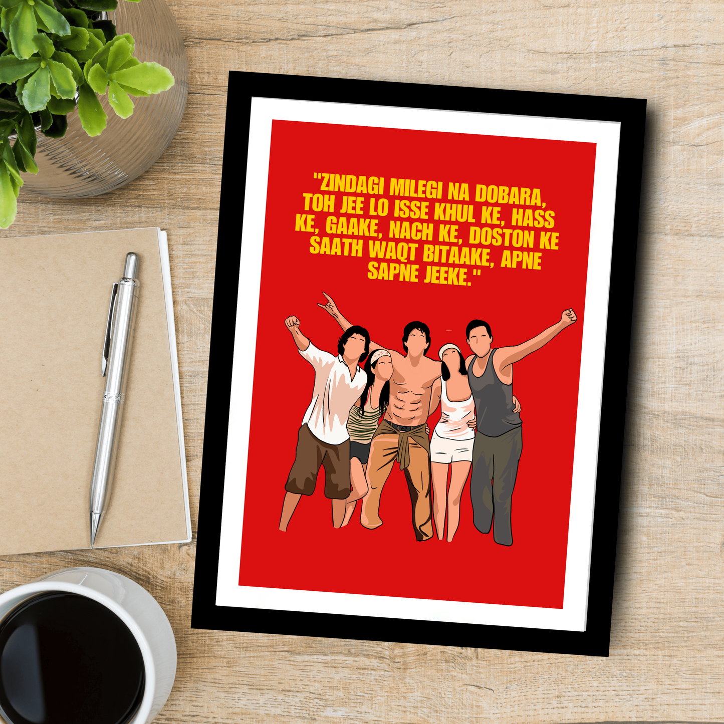 Zindagi Na milegi Movie Quote Artwork Bollywood | Poster | Frame | Canvas