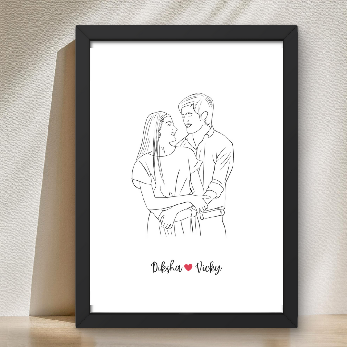 Customized Line Art Photo Frame poster Personalized Gift For Birthday Anniversary