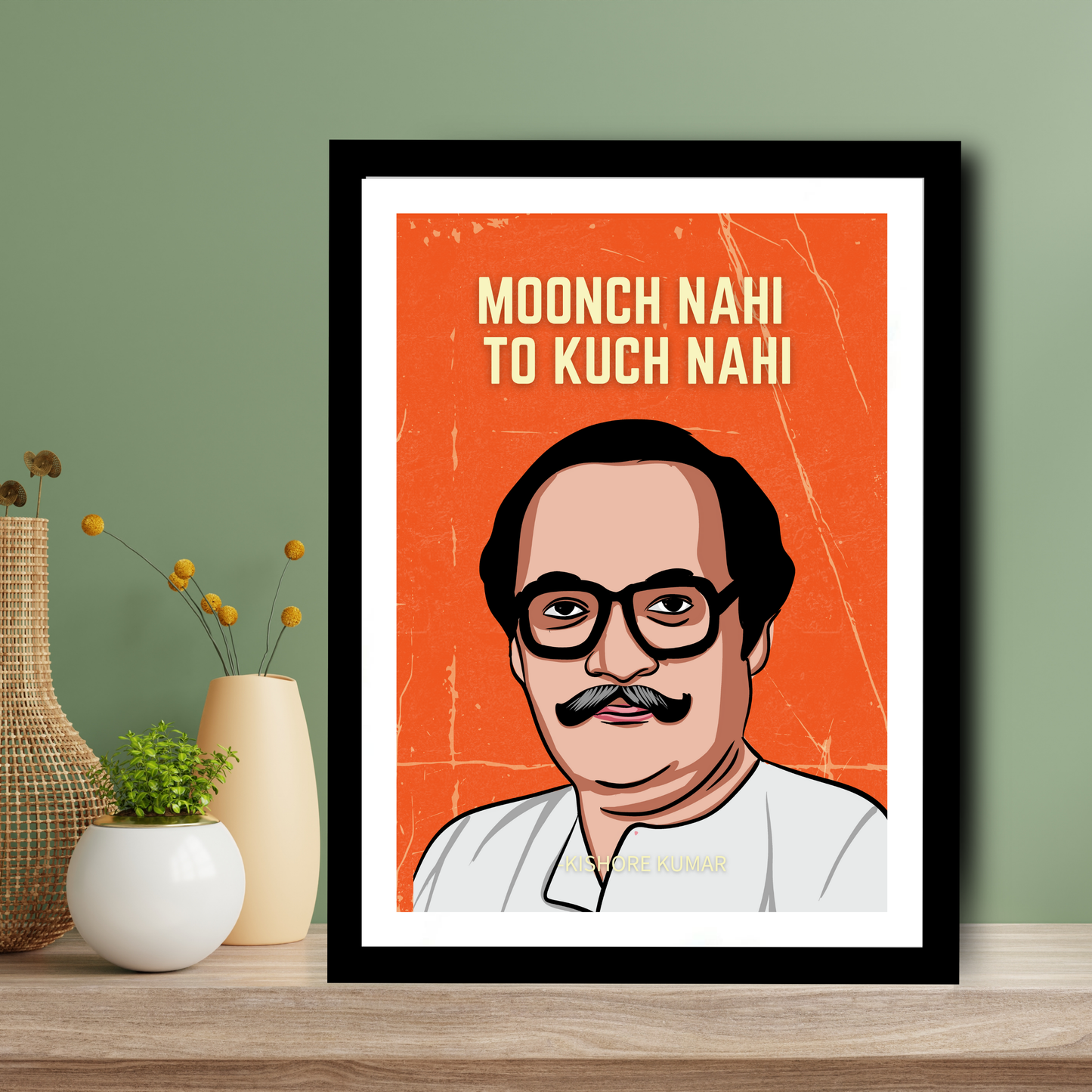 Kishor Kumar Classic Singer, Actor Artwork Bollywood | Poster | Frame | Canvas