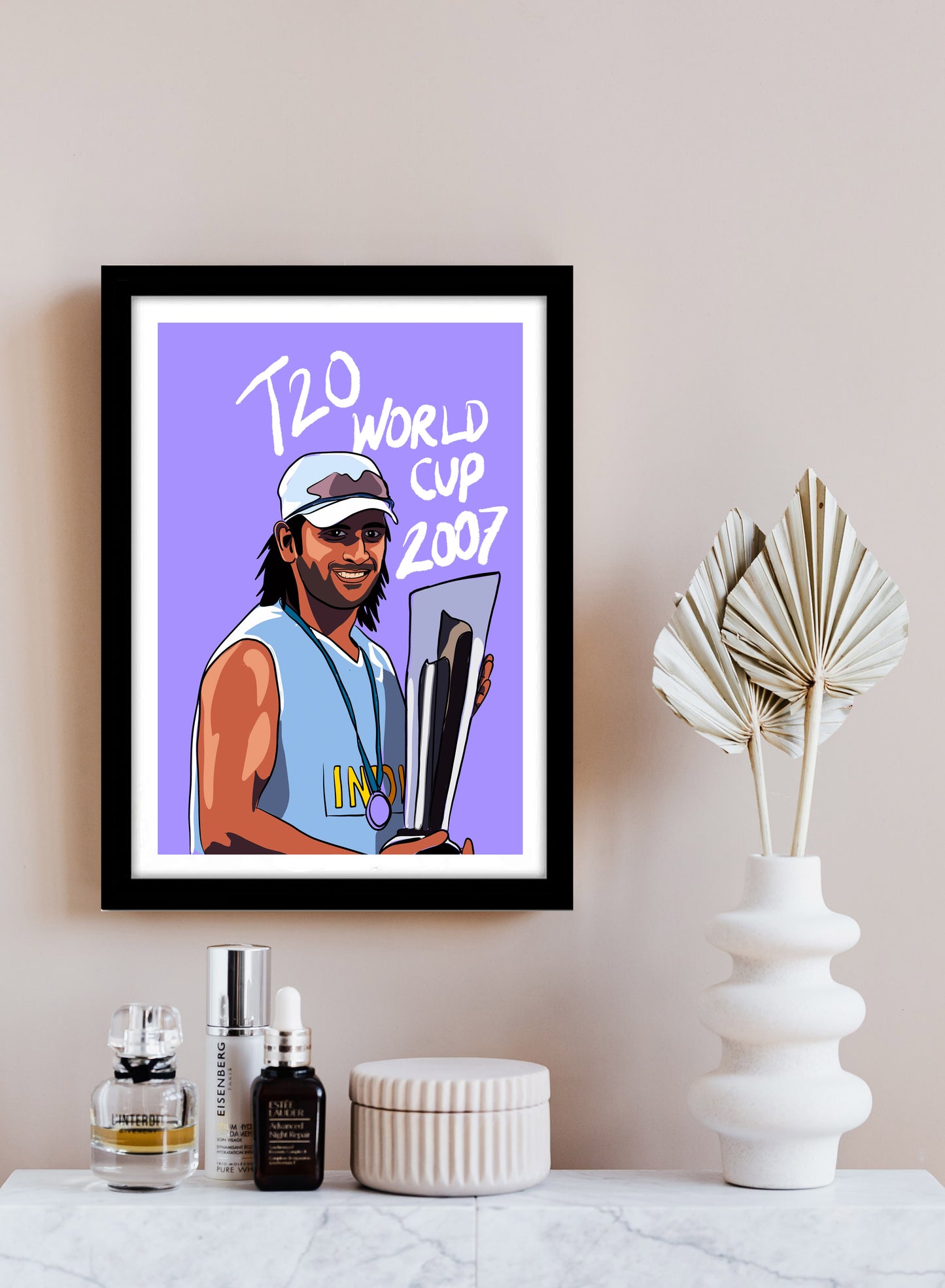 Dhoni Artwork Cricket | Poster | Frame | Canvas