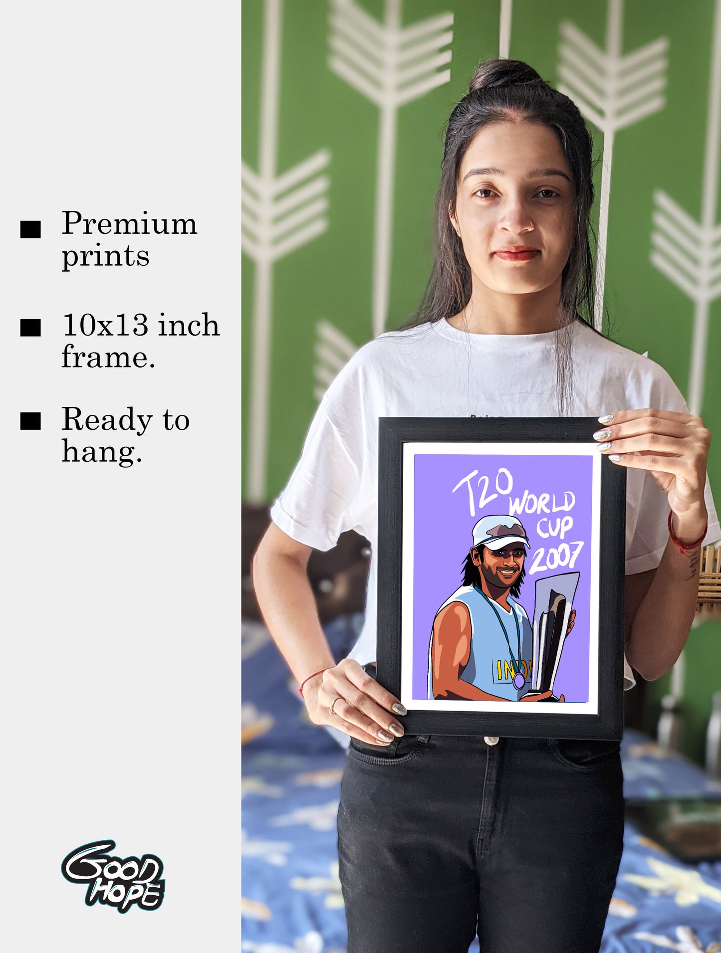 Dhoni Artwork Cricket | Poster | Frame | Canvas