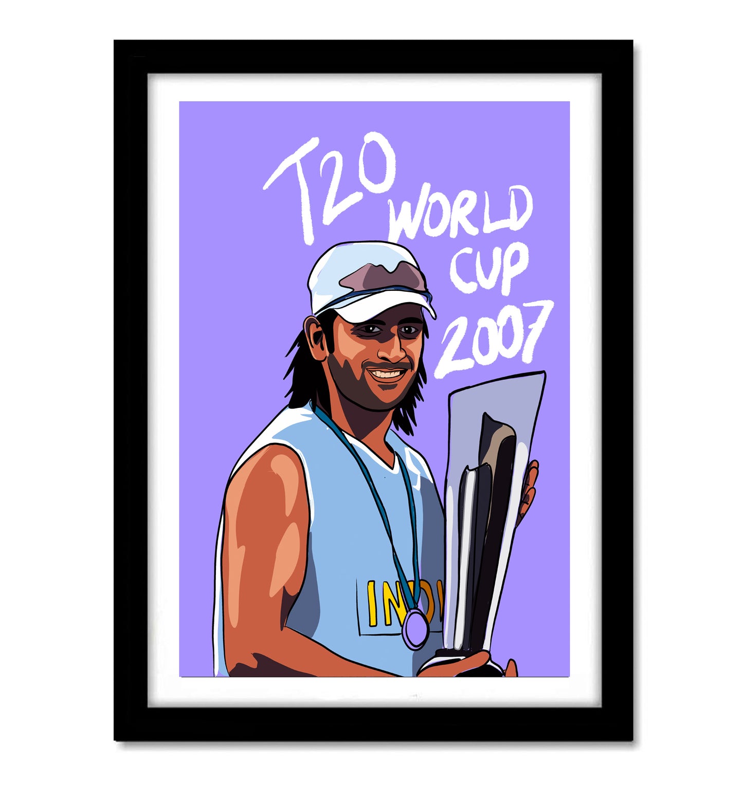 Dhoni Artwork Cricket | Poster | Frame | Canvas