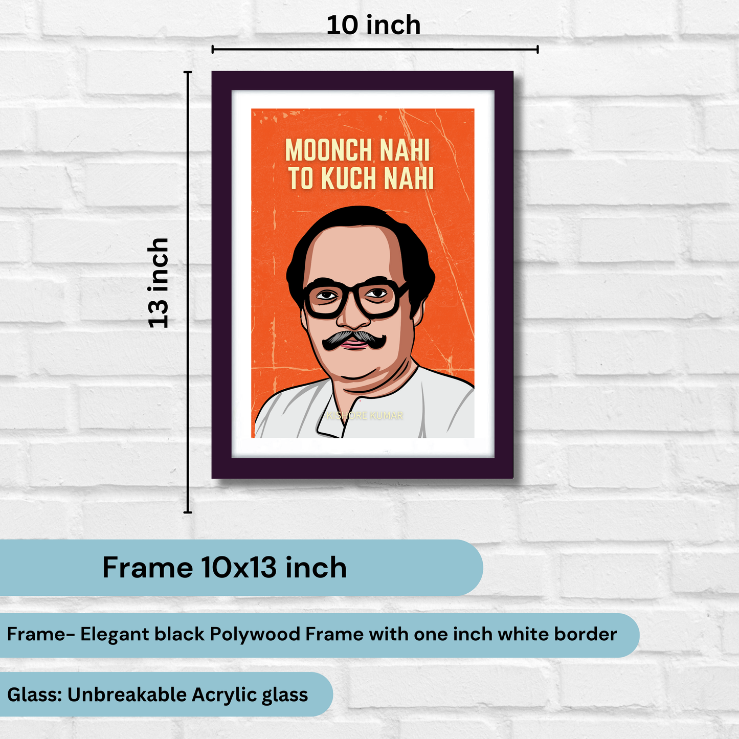 Kishor Kumar Classic Singer, Actor Artwork Bollywood | Poster | Frame | Canvas