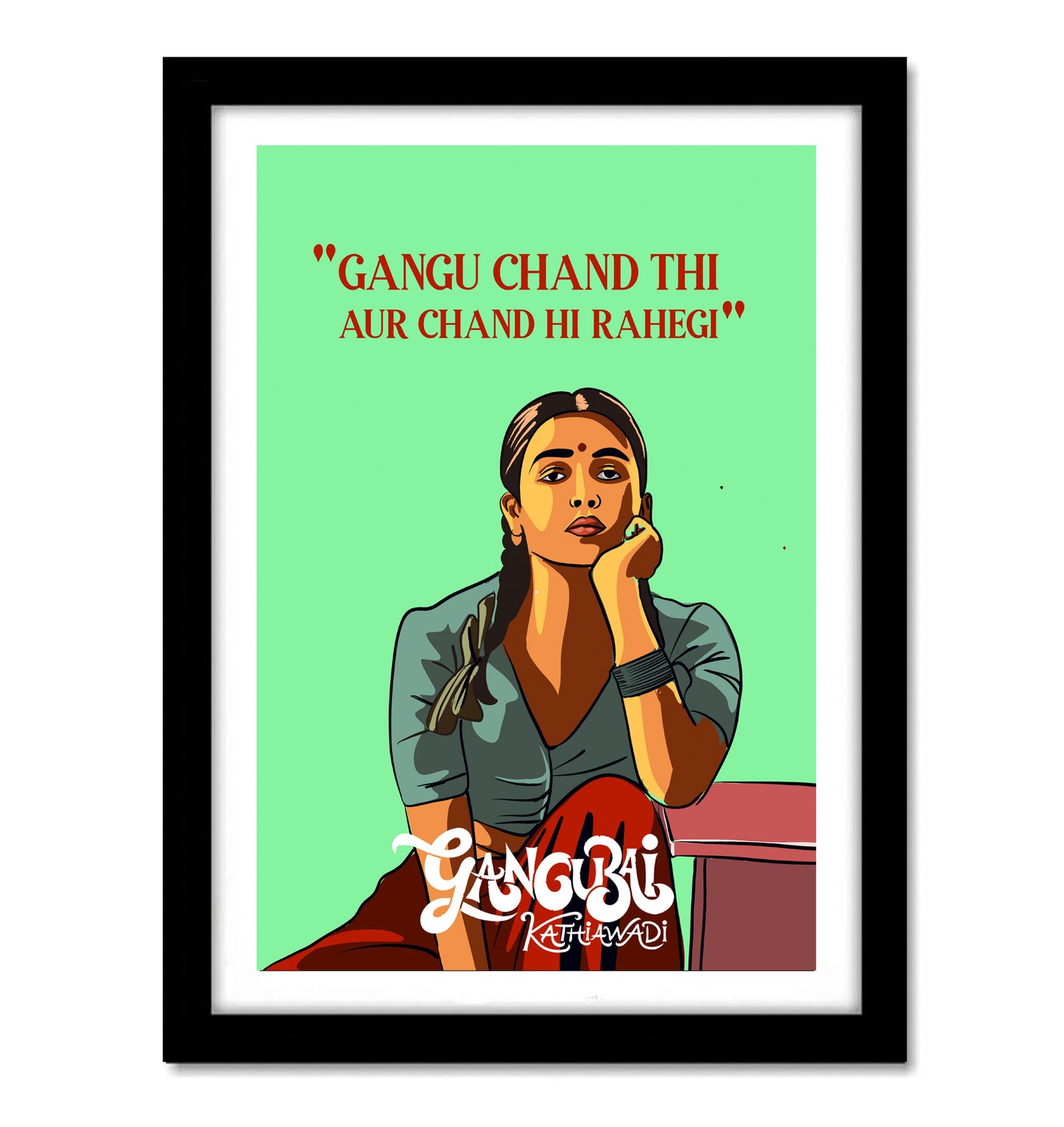 Gangubai Movie Alia Bhatt Artwork Bollywood | Poster | Frame | Canvas