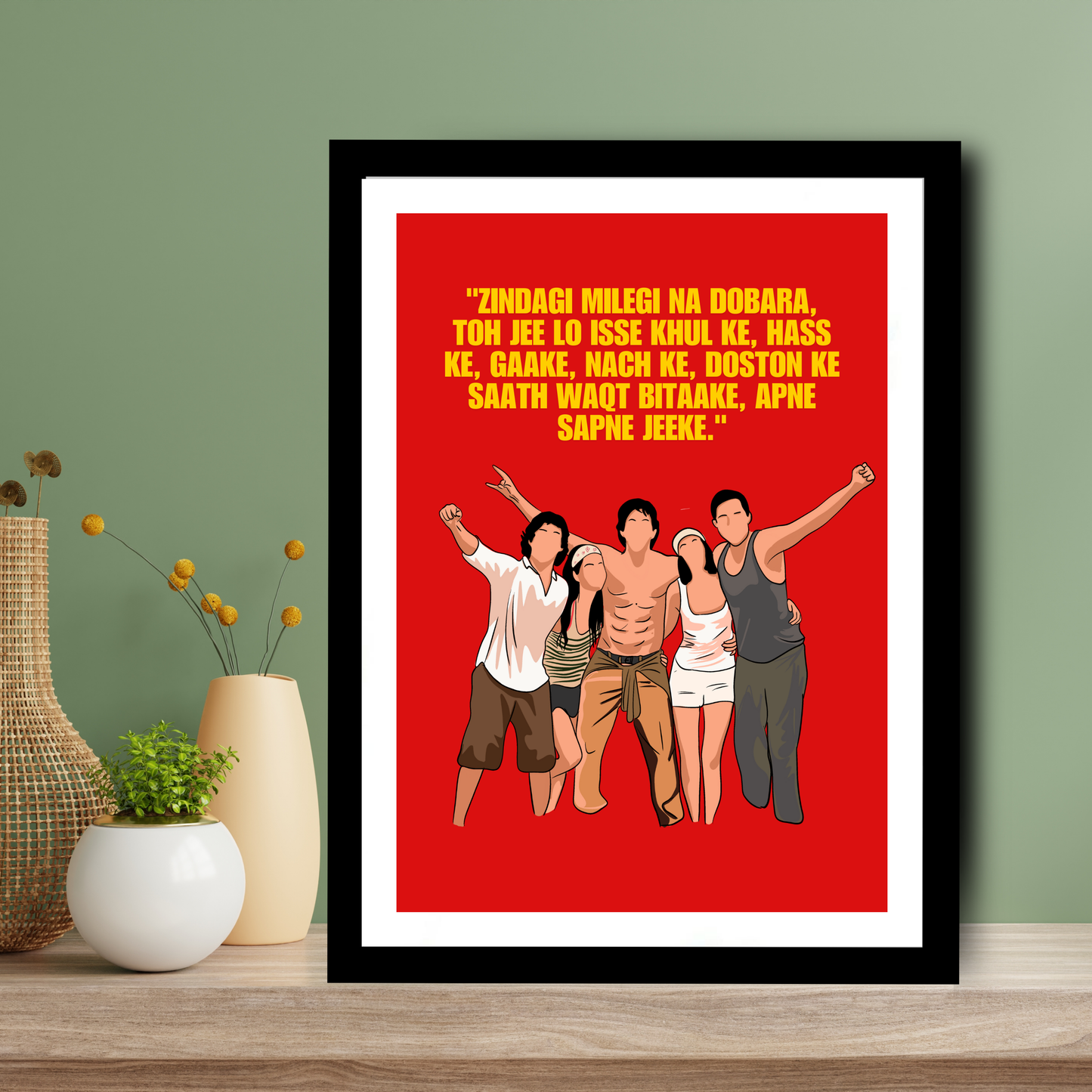 Zindagi Na milegi Movie Quote Artwork Bollywood | Poster | Frame | Canvas