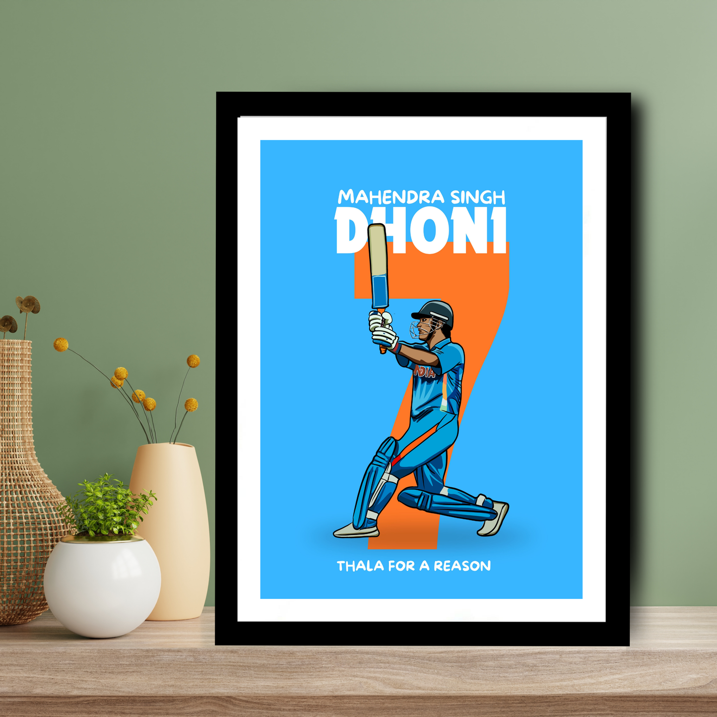 M. S. Dhoni Thala Artwork Cricket| Poster | Frame | Canvas