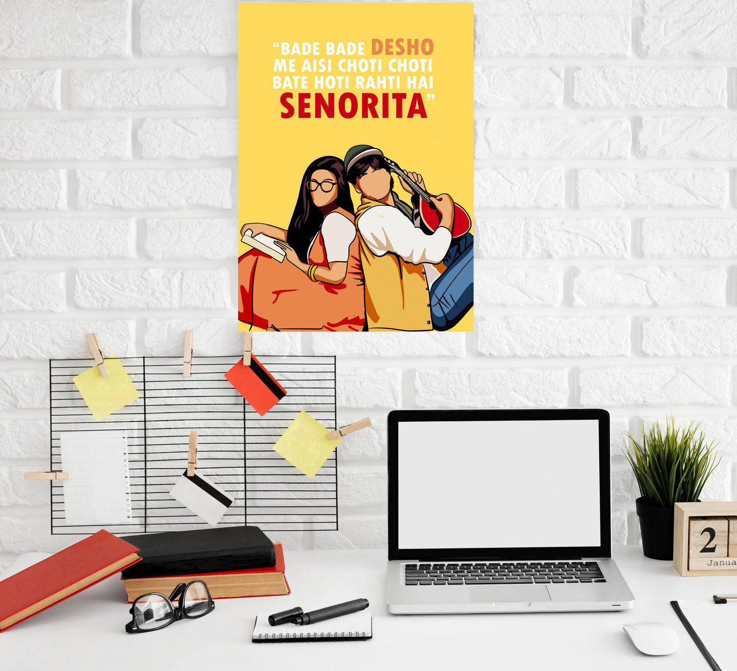 DDLJ Movie Shahrukh Khan Kajol AS SENORITA Artwork Bollywood | Poster | Frame | Canvas