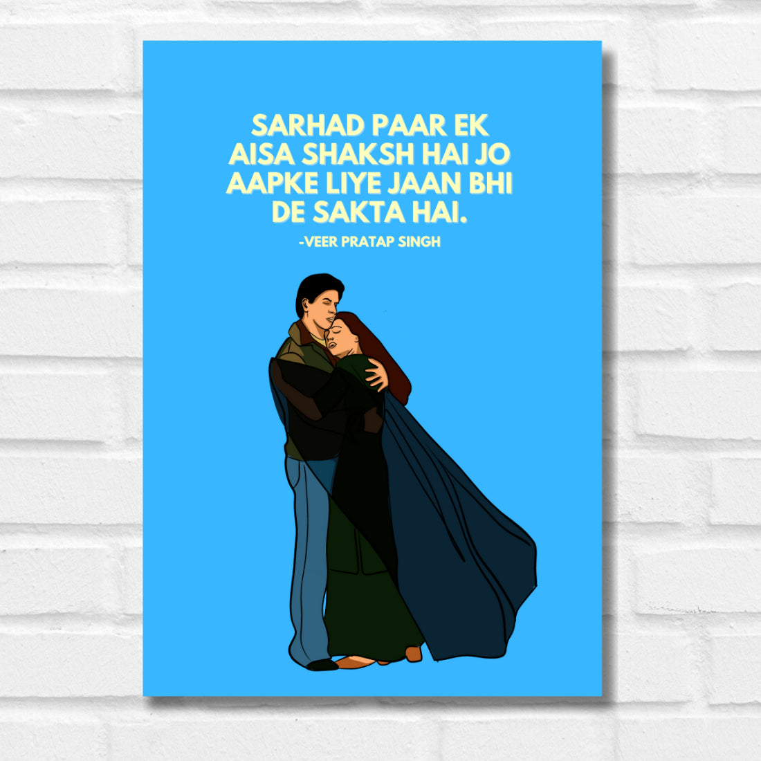 Veer Zara Movie Shahrukh Khan Artwork Bollywood Poster Frame Canvas