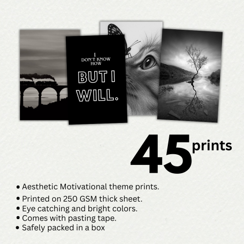 Aesthetic Black & White Wall Collage Kit - 45 Posters Motivational Quote Prints Artwork Canvas Painting for Boys Men room Decorations Study room, Teen Girl Room Decor, Dorm Room Bedroom Decoration, Photo Wall Collage Kit, Aesthetic Poster Kit, black & white wall collage, black & white wall collage pictures, black & white wall collage ideas, black & white wall collage kit, black & white wall art, wall collage kit black & white, wall collage black & white, motivational Wall Collage kit, motivational posters