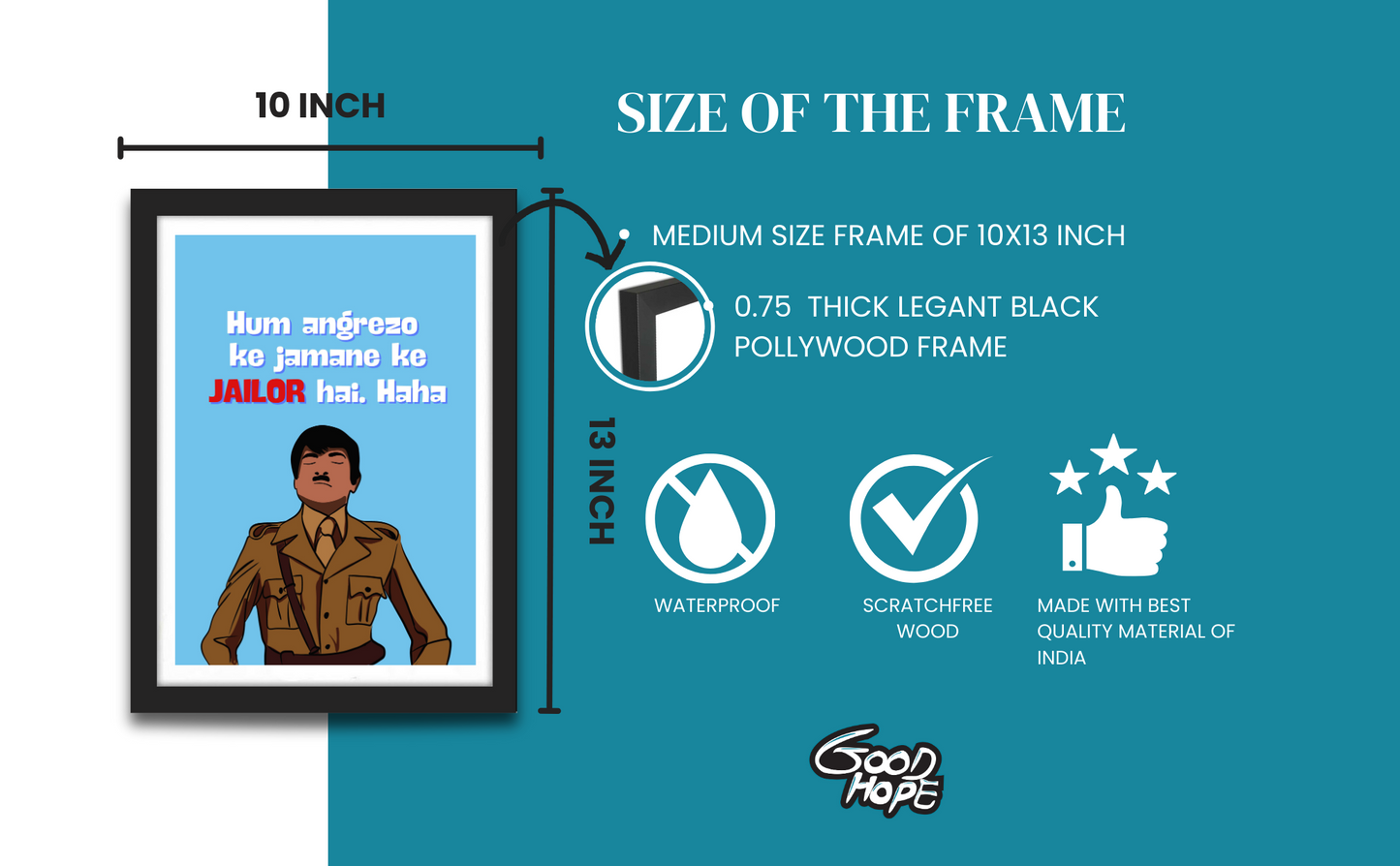 sholay Movie Jailor Funny Artwork Bollywood | Poster | Frame | Canvas