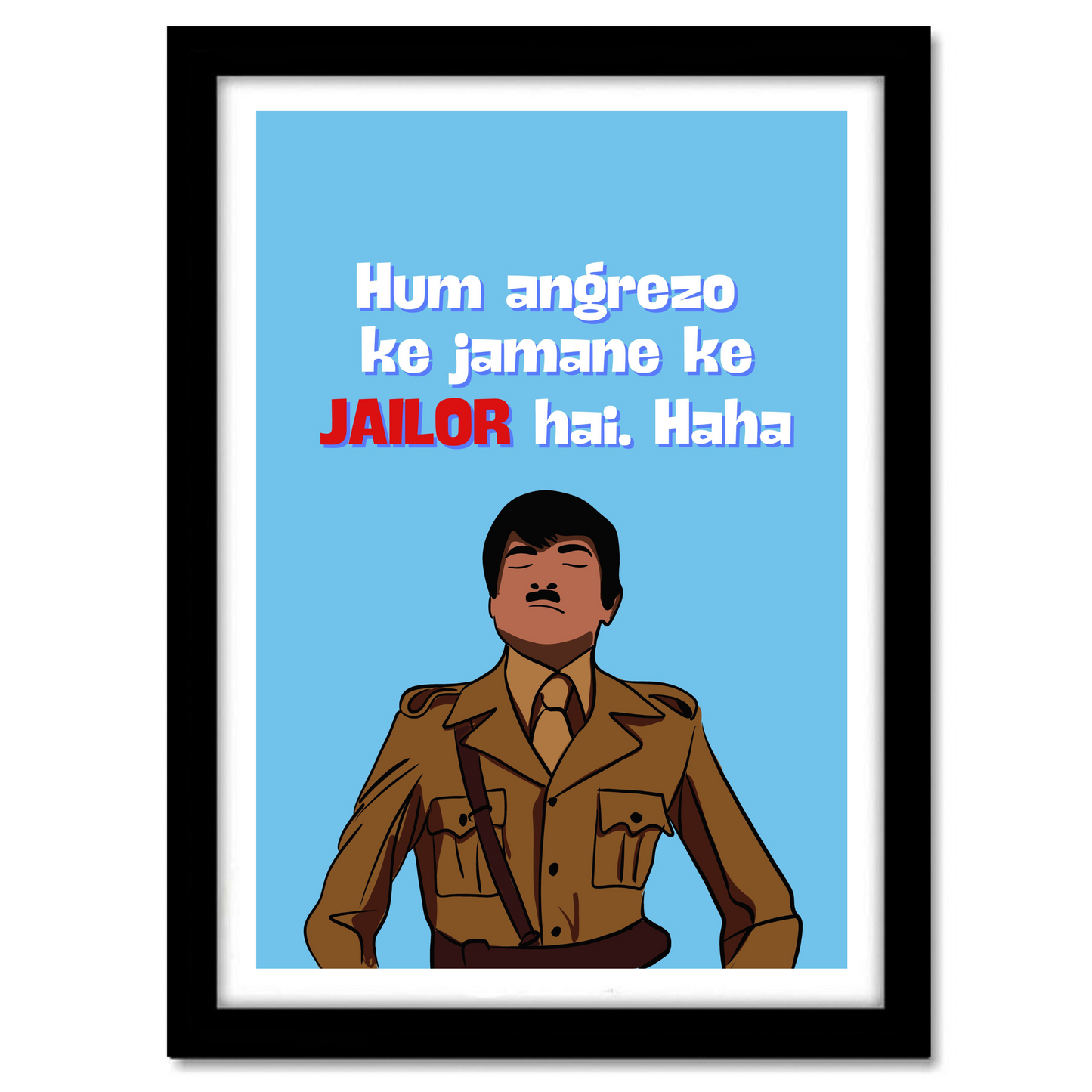 sholay Movie Jailor Funny Artwork Bollywood | Poster | Frame | Canvas