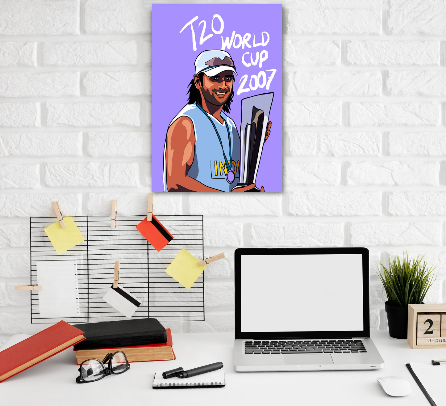 Dhoni Artwork Cricket | Poster | Frame | Canvas