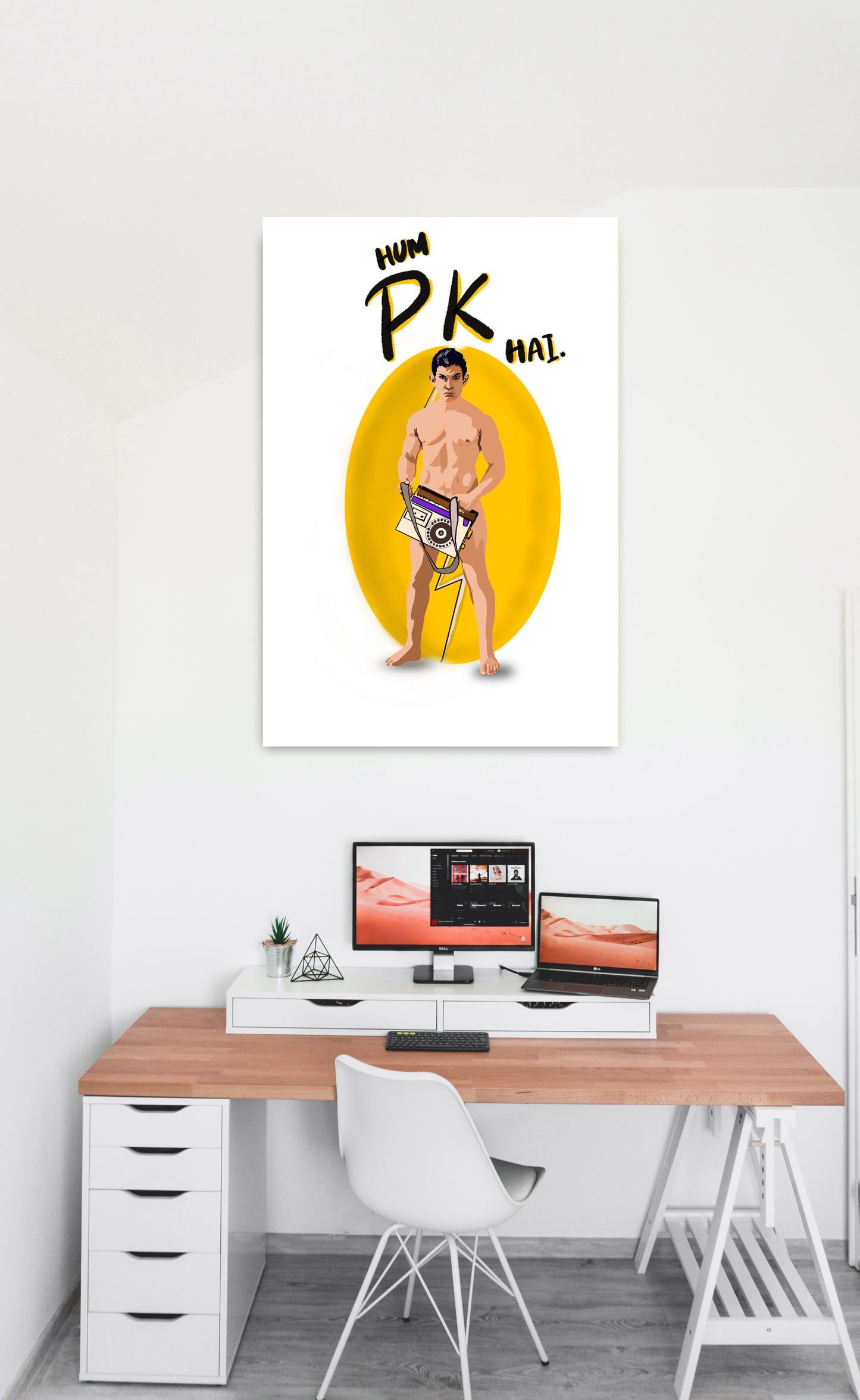 PK Movie Amir Khan Artwork Bollywood | Poster | Frame | Canvas