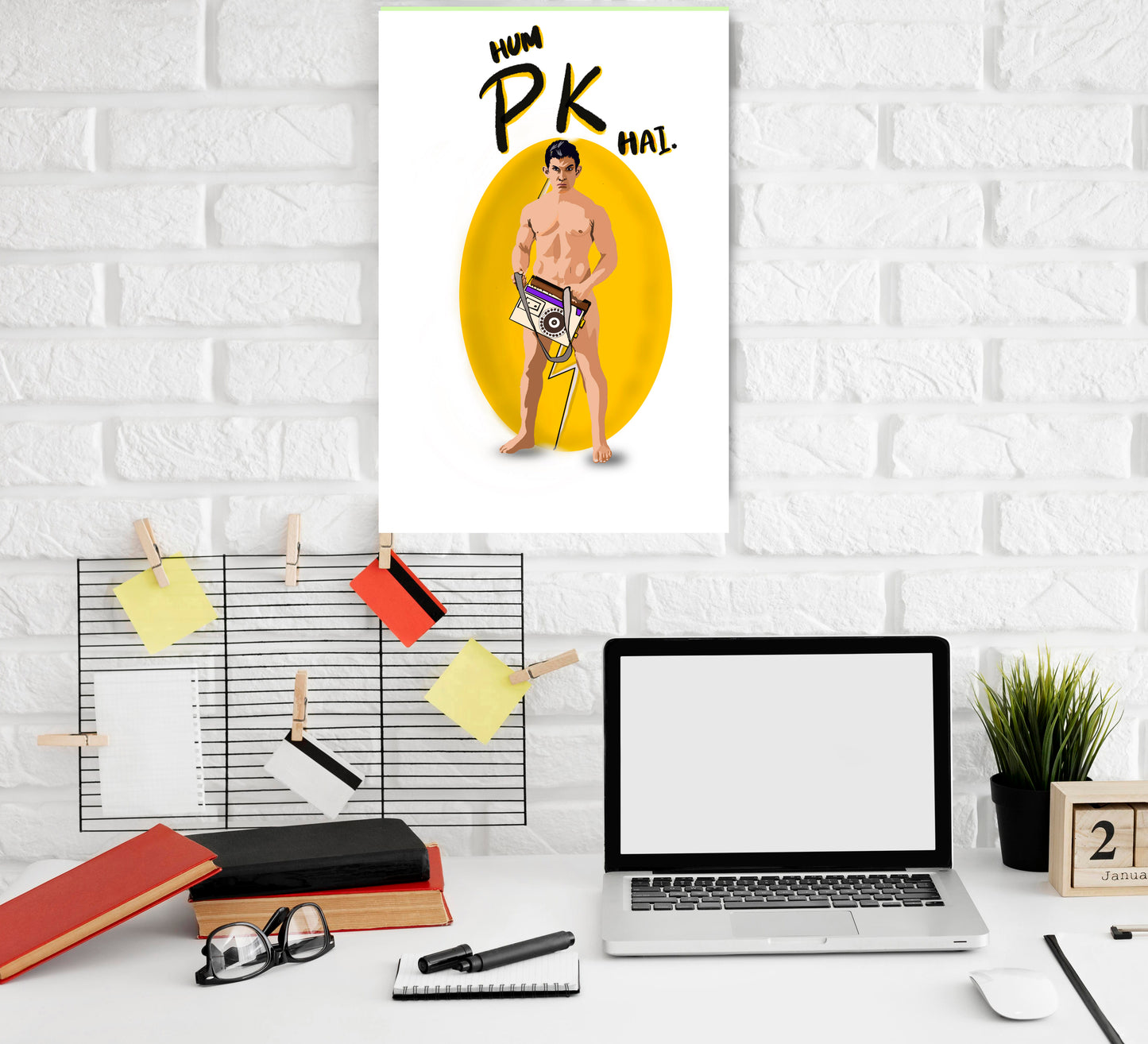 PK Movie Amir Khan Artwork Bollywood | Poster | Frame | Canvas