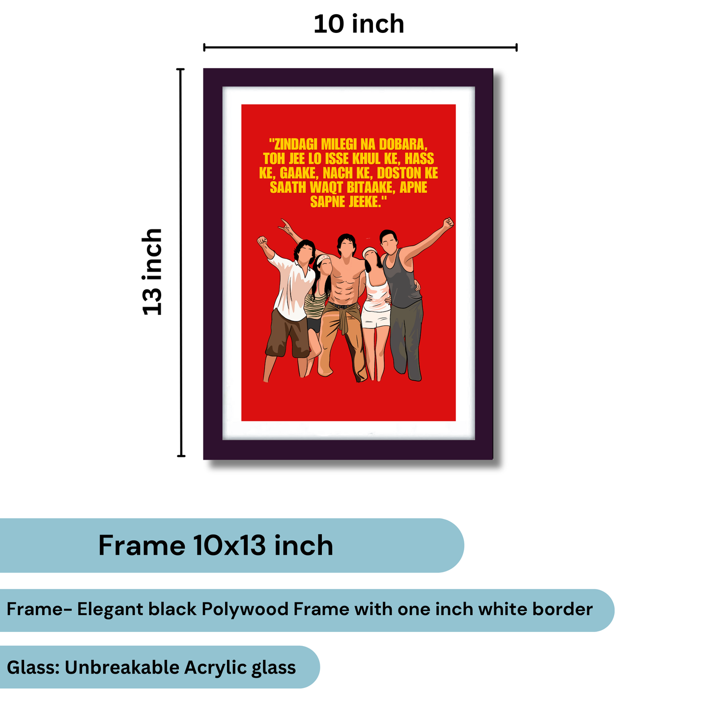Zindagi Na milegi Movie Quote Artwork Bollywood | Poster | Frame | Canvas